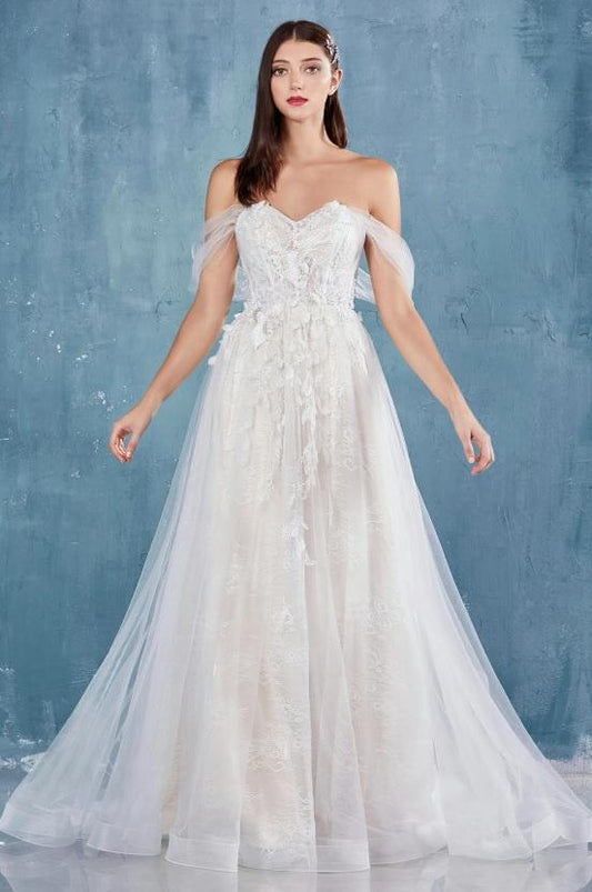 off shoulder 3D floral lace bridal gown perth australia envious bridal & formal