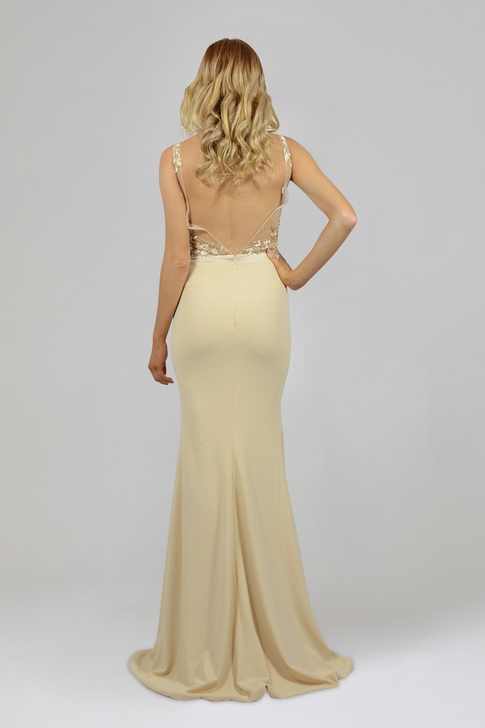 Custom dressmaker beige formal bridesmaid dresses Australia online Perth Envious Bridal & Formal