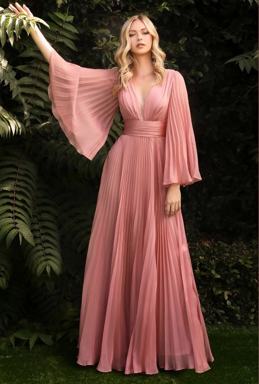 peach pleated long sleeve chiffon bridesmaid dresses perth australia envious bridal & formal