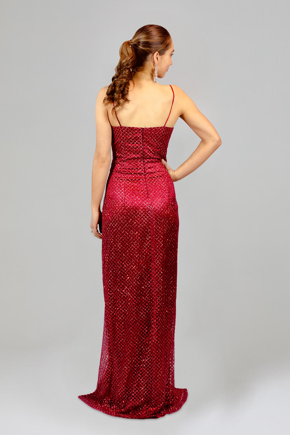 red custom made bridesmaid dresses glitter fabric envious bridal & formal