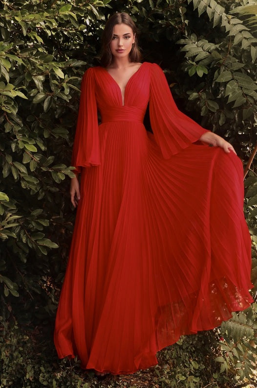 red pleated long sleeve chiffon bridesmaid dresses perth australia envious bridal & formal