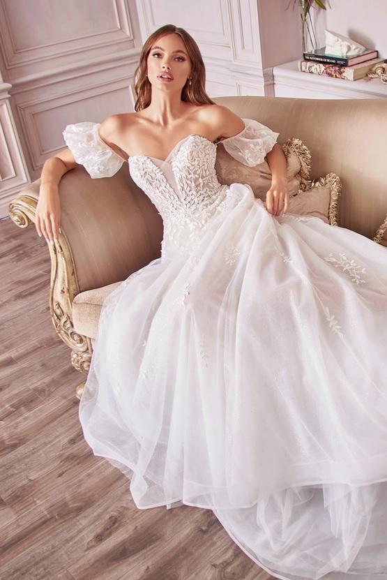 Puffy sleeve wedding dress best sale