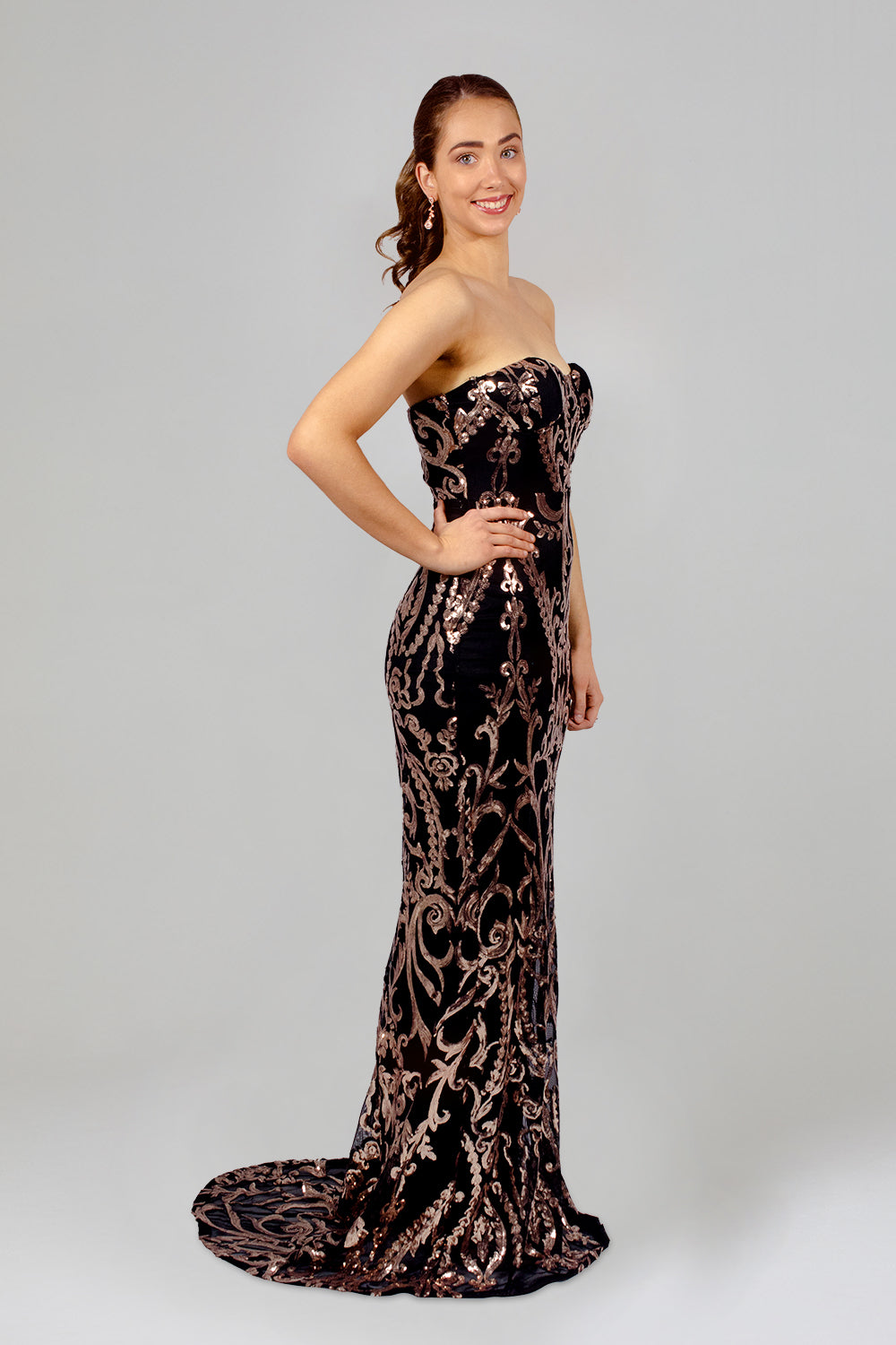 rose gold sequin formal gowns perth online australia envious bridal & formal